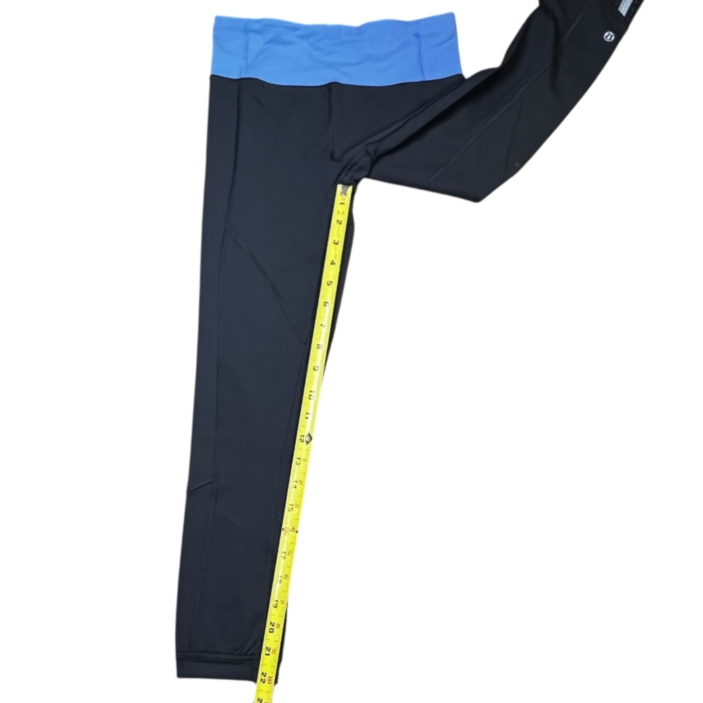 Lululemon Charcoal and Blue Base Pace High-Rise Cropped Leggings 22" Size 4 - Picture 3 of 6